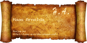 Haas Arnolda névjegykártya
